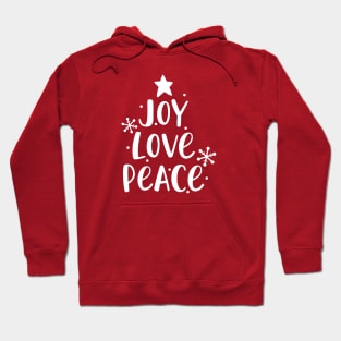 Joy Love Peace Christmas Tree Hoodie
